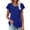 Blue, variant on Women Casual T Shirts Ruffle Short Sleeve Crew Neck Solid Tees Plus Size Summer Loungewear Tops Light Blue XXL