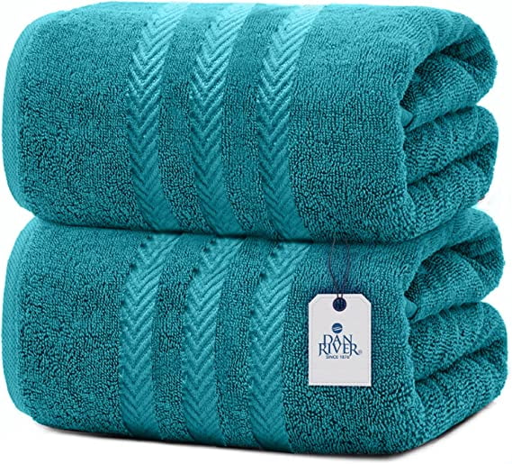 Dan River 100 Cotton Bath Sheet Set of 2 Soft Bath Sheets Oversized