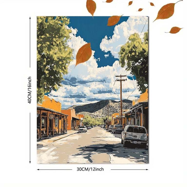 Southwest Town Street Scene Canvas Art Print， Perfect for Living