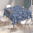 thumbnail image 5 of Nanqianyi Bohemian Blue Flower Tablecloth,70x70Inch,Indoor Outdoor Party Waterproof Table Cover, 5 of 6
