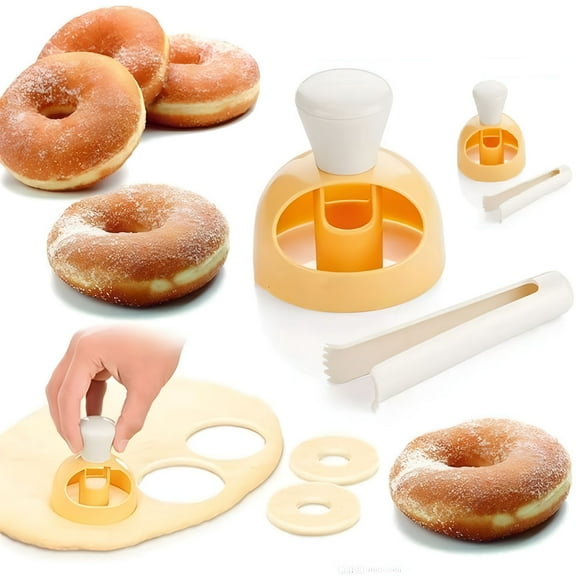 LAMIRO 2 Pack Donut Cutters Set 3",Cookie Cutter Round for Baking Donut Mould Maker