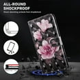 thumbnail image 6 of for Motorola Moto E13 Wallet Case with Card Slot Holder Kickstand - Lovely Colorful Pattern PU Leather Flip Phone Case Cover for Motorola Moto E13 Black Pink Flower, 6 of 9