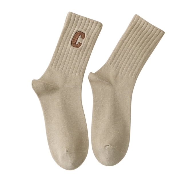 ZJXFGS Chaussettes d'Automne pour Femmes Chaussettes Habillées Chaussettes à la Cheville pour Femmes Chaussettes Longues pour Femmes Chaussettes Crew Femmes Chaussettes Kaki Taille Unique