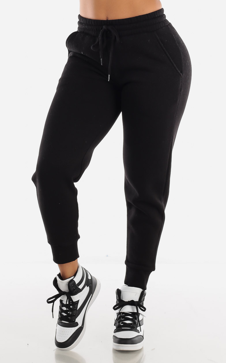 black high rise sweatpants