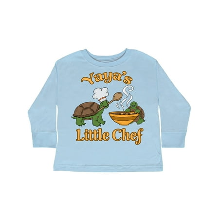 

Inktastic Yaya s Little Chef with Cute Turtles Gift Toddler Boy or Toddler Girl Long Sleeve T-Shirt