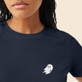 thumbnail image 5 of Dalix Ghost Embroidered Soft Cotton Short Sleeve T Shirt Womens in Navy Blue XL X-Large, 5 of 5
