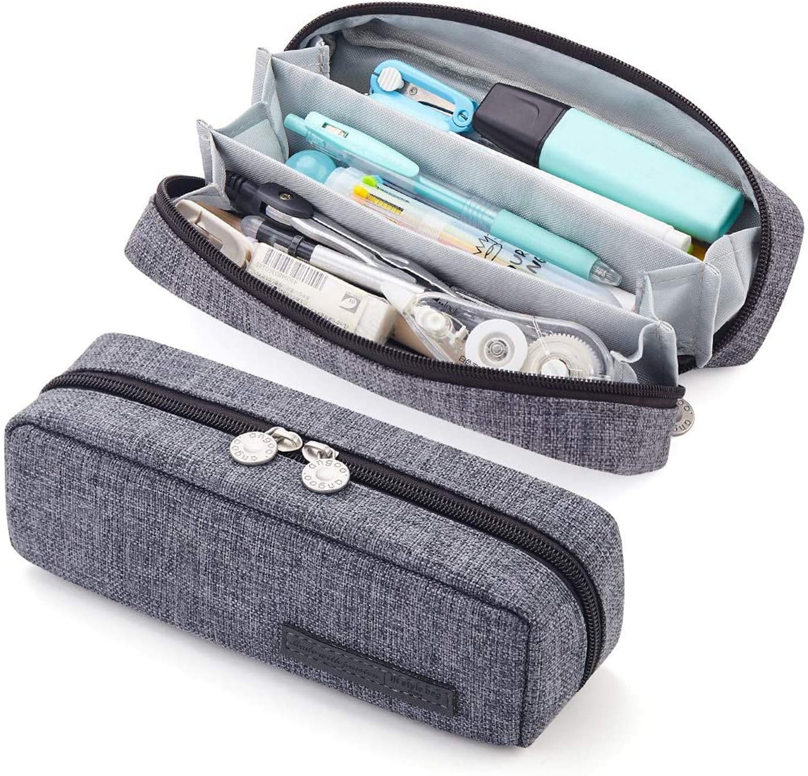 3-Ring Pencil Pouch, Bulk Zipper Pen Pouches in Assorted Colors for Office  College School Supplies Cosmetics, Cloth Pencil Case for 3 Hole Binder 