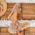 thumbnail image 4 of Caywon Women Bow Sandals, Knotted Flat Espadrille Slide, Open Toe Slip On Summer, Comfortable Ladies Beach Shoes Sandalias Mujer, 4 of 6