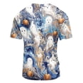 thumbnail image 6 of Summer Shirts for Men Short Sleeve Halloween Spiderweb Print V Neck T Shirts Causal Funny Loose Shirts, 4XL, 6 of 7