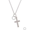 thumbnail image 2 of Delight Jewelry Silvertone Joshua 1:9 Eternity Ring Everlasting Love Engraved Cross Zoey Necklace, 28", 2 of 4