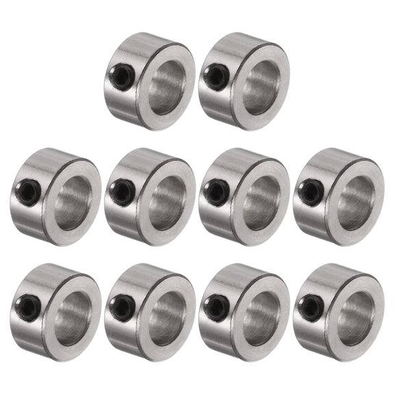 10 Packs Set Screw Collars 8mm Bore Shaft Collars, 14mm OD, 7mm Width, Gear Stopper Wheel Collar