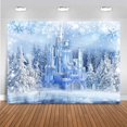 thumbnail image 1 of Fondo de invierno con tema de país de las maravillas, decoraciones para fiestas de país de las maravillas, fondo de fotografía con castillo de hielo de cristal para niños, accesorios de estudio, 1 of 5