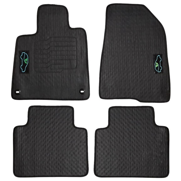 All Weather Floor Mats Custom Fit for 2018 to 2022 Honda Accord with Safety Locks - Front and Rear - Black - ecoMats