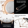 thumbnail image 3 of A ALPS Mens Watches Fashion Quartz Men's Watches Ultra Thin Minimalist Wristwatches with Leather Strap Gift for Man Father's Day Gifts, 3 of 6