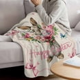 thumbnail image 3 of Easter Bunny Blanket Soft Cozy Warm Throw Blanket for Couch, Plush Fuzzy Flannel Fleece Blankets for Sofa, Cute Rabbits Spring Daisy Flowers Retro Beige Bed Blankets Gifts for Men, 50"x60", 3 of 9