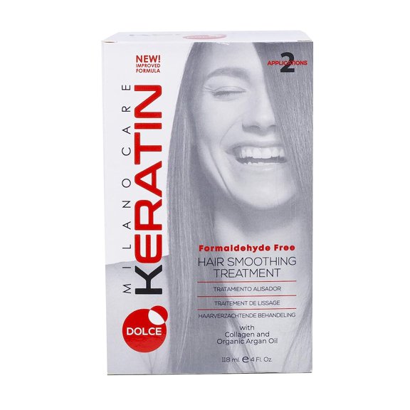 Milano Care Keratin Hair Smoothing Treatment Kit – Keratin Hair Treatment and Clarifying Shampoo – Professional Salon Smoothing System - Keratin Hair Duo Kit, Dolce 4 fl oz