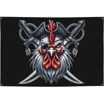 Chicken Pirate Flag 4x6 Ft Animal Pirate Flags for Home Outdoor Indoor Garden Home Decoration Banner