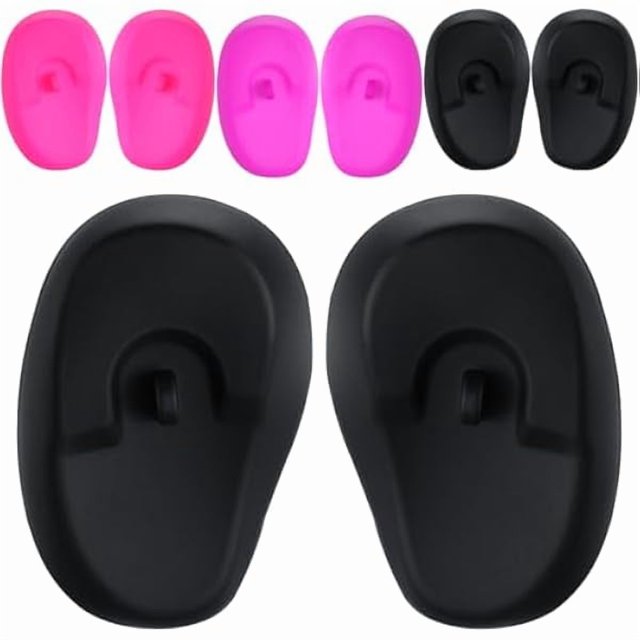 wonima11 Silicone Ear Protectors, 4pairs Anti-Slip Ear Covers Waterproof Ear Protective Cover for DIY Hair Dye, Washing Hair, Shower
