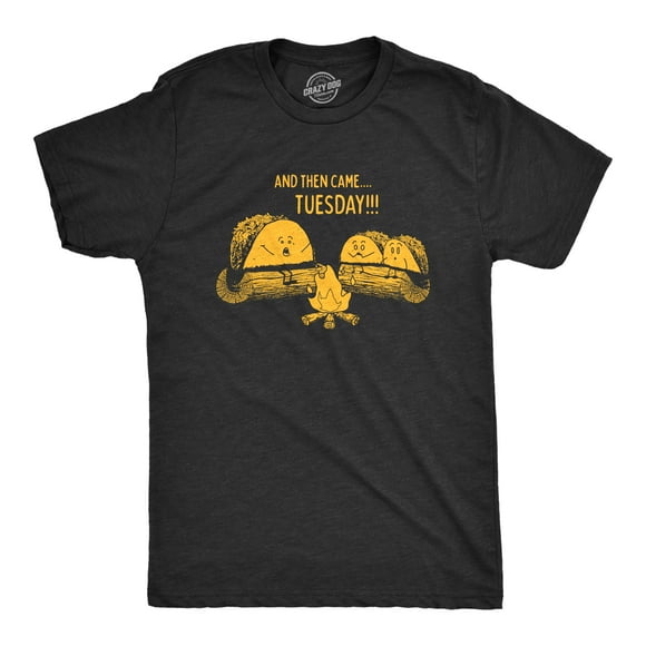 Mens Taco Tuesday Ghost Story T Shirt Funny Mexican Food Campfire Graphic Tee (Heather Black) - L