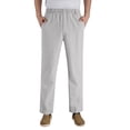 thumbnail image 3 of Pafei Tyugd Linen Pants Men Casual Summer Comfy Breathable Cotton Pants with Pockets Elastic Waist Loose Fit Straight Leg Beach Pants Gray L, 3 of 8