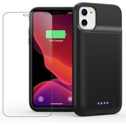 Battery Case for iPhone 11/XR,[2026 Upgraded] 7500mAh Ultra-Slim Portable Extended Charger Cover 11/XR Charging (6.1 Inch)-Black