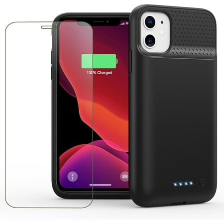 Battery Case for iPhone 11/XR,[2026 Upgraded] 7500mAh Ultra-Slim Portable Extended Charger Cover 11/XR Charging (6.1 Inch)-Black