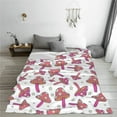thumbnail image 4 of JUNZAN Purple Mushroom Print Flannel Fleece Blanket Throw Blanket for Bed,Sofa,Couch,Travel,Camping(40"x30" ), 4 of 5