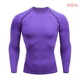 thumbnail image 3 of Qarigey Ropa interior térmica para hombre, medias de secado rápido, capas de Base cálidas para correr en invierno, Tops, ropa deportiva de Camisetas XL Púrpura Qarigey AP013385-26, 3 of 6
