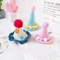 thumbnail image 2 of Pet Birthday Hat, Knitted Woolen Yarn Dog Cat Headband Headwear Cap for Party Photo Taking 1PC, 2 of 8