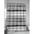 thumbnail image 5 of Shower Curtains for Bathroom-72"x72", Northern Europe Striped Waterproof Bath Curtain Grommet Shower Curtain Set with Hooks, Rustic Gray and Black Washable Bath Accessories, 5 of 6