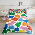thumbnail image 1 of YST Colorful Cow Print Comforter 3pcs Rainbow Cow Bedding Cute Farm Animal Themed Decor Bedding Sets & Collections Multicolor Geometric Design Down Comforter Full Western Cowboys Bedroom Set, 1 of 6