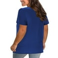 thumbnail image 7 of Wxjgog Plus Size Tops for Women Summer Short Sleeve Sexy V Neck Criss Cross T-Shirt Tunic Casual Loose Soft Tee Shirt(L-5XL), 7 of 7