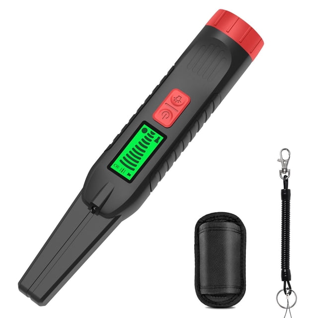 BELOVING Metal Detector Adjustable Sensitivity 360 degreeDetection Handheld Metal Detector Black Red