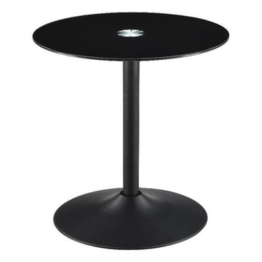 Coaster Ganso Round Metal End Table with Tempered Glass Top Black