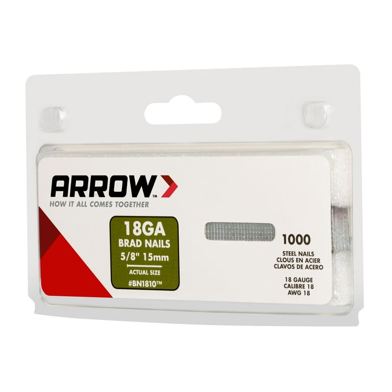 Arrow 5/8-in 18-Gauge Electro-Galvanized Steel Pneumatic Brad Nails (1000-Count) Arrow 5/8-in 18-Gauge Electro-Galvanized Steel Pneumatic Brad Nails (1000-Count)