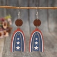 thumbnail image 4 of BQBQERT Lightweight Wooden Star and Stripes Earrings Independence Day Earrings Colorful Ear Accessories for Patriotic Event, 4 of 7