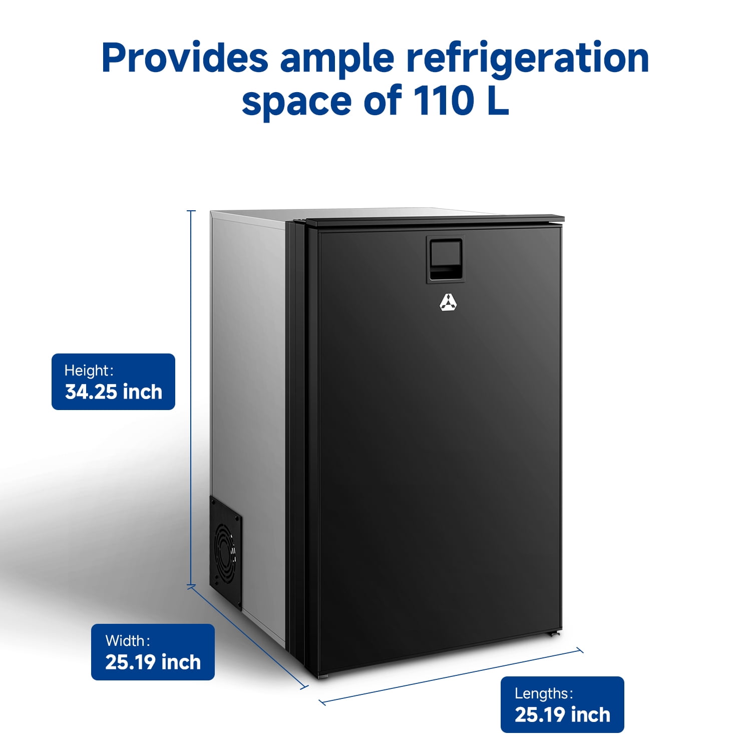 BODEGA 116.2Qt(110L) Portable Car Refrigerator Dual Zone Cooling & Freezing for Caravan, Truck, Camping (Black)