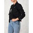 thumbnail image 3 of SUNSIOM Veste en Jean pour Femmes, Basique, Boutonnée, avec Poches Poitrine, Extensible, Ajustée, Manches Longues, 3 of 9