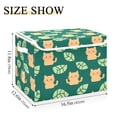thumbnail image 3 of Happy Orange Cats with Leave Large Storage Bins with Linen Collapsible Lid Storage Box 16.7 x 12.6 x 11.8in, 3 of 7