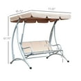 thumbnail image 5 of Patio Furniture Sets Outsunny 3-Seat Outdoor Porch Swing Chair, Patio Swing Glider with Adjustable Canopy, Breathable Seat, and Steel Frame for Garden, Poolside, Backyard, Beige,Outdoor Dining Sets, 5 of 5