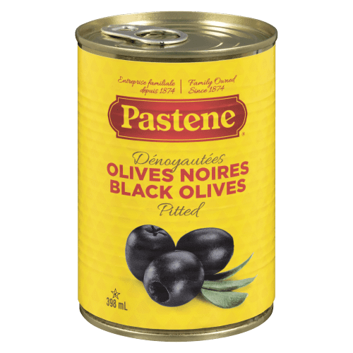 Olives noires dénoyautées Pastene 398 ml