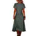 thumbnail image 4 of CIENVNSTG Dresses for Women Summer Short Sleeve V Neck Maxi Dress Plus Size Loose Casual Flowy Swing A Line Beach Sundress Dark Gray 3XL, 4 of 6