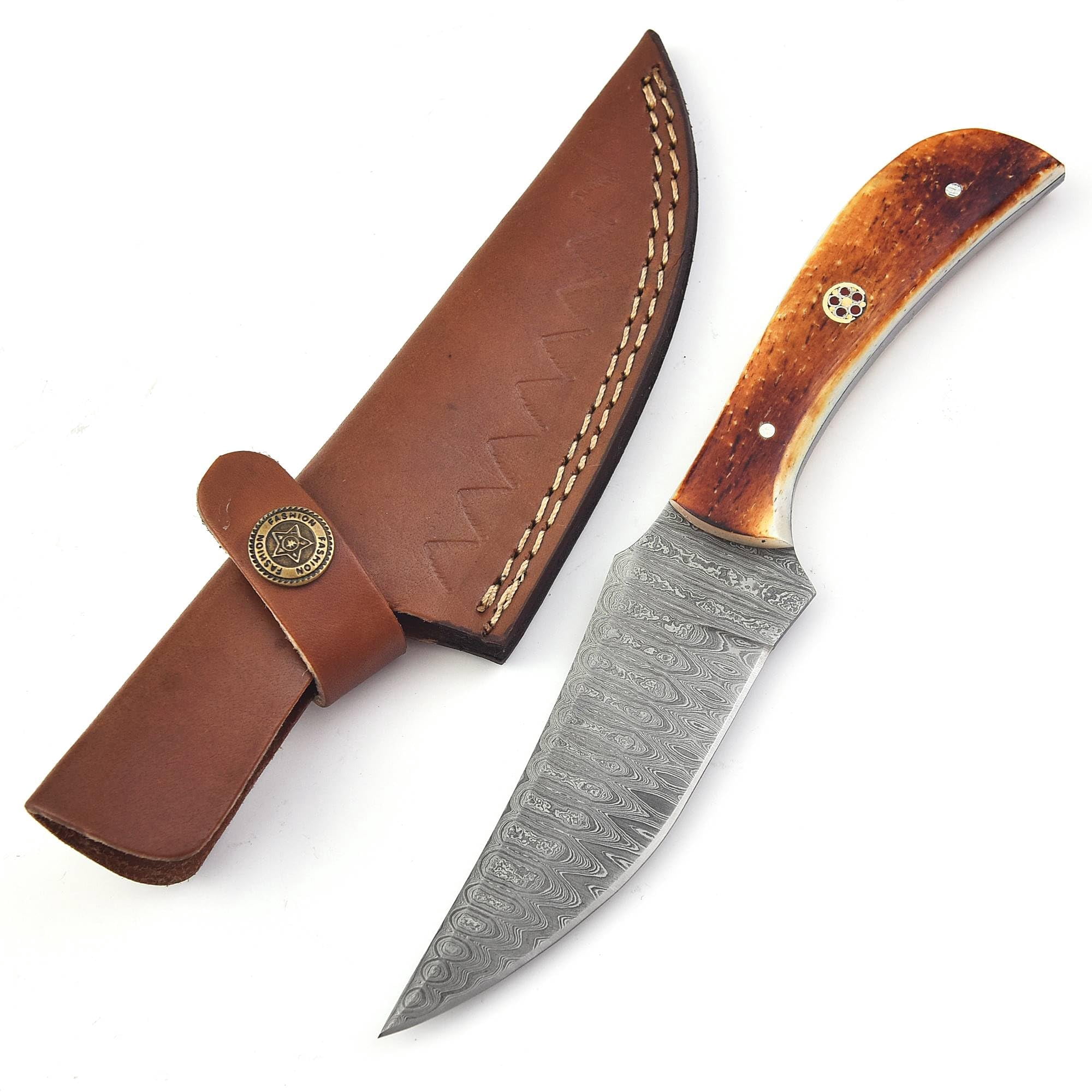 Poshland TR-1168 Custom Handmade Damascus Steel 10 Inches Tactical Knife - Perfect Grip Rose wood Handle