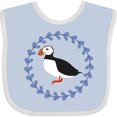 thumbnail image 3 of Inktastic Puffin Bird Wreath Boys or Girls Baby Bib, 3 of 4
