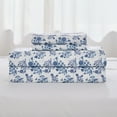 thumbnail image 1 of Gogreen 3PC Deep Pocket Twin Sheet Set Fit 14", Breathable Microfiber Soft Twin Size Sheet Set, Hotel Style Bed Sheet Set, Gift for Women, Men - Blue Flowers, 1 of 23