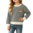 thumbnail image 2 of akafmk Girls Long Sleeve Shirts Ruffle Crew Neck Sweatshirt Pullover Embroidery Warm Base Layer Tops Fall Winter Clothes, 0-13Y, 2 of 5