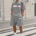 thumbnail image 2 of Letdown Mens Summer Outfits 2 Piece Short Set Casual Tracksuits Matching Crew Neck Shirt and Vacation Shorts Jogging Tracksuit Lounge Sets, 2 of 3