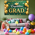 thumbnail image 6 of Green Background Congratulations Grad Banner with Gold Balloons Stars Tassels and Diploma Party Decoration Backdrop for Graduation Celebrations Party Supplies Photography Props Graduation Events, 6 of 6