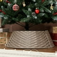 thumbnail image 2 of HOMCOM 27 inch Rustic Christmas Tree Collar, Plastic Woven Tree Base Cover, 2 of 8