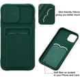 thumbnail image 6 of Crossbody Case for iPhone 7 Plus/iPhone 8 Plus with Camera Cover, Silicone Card Holder Phone Cover with Adjustable Necklace Strap Cord Lanyard Shockproof Protective Case - Dark Green, 6 of 14